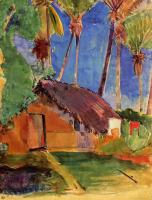 Gauguin, Paul - Thatched Hut under Palm Trees